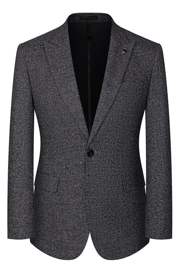 Mörkgrå 3-delad topp slag Slim Fit Mäns bröllopsdräkter